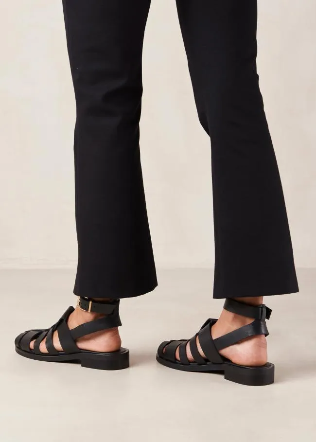 ALOHAS Sandals Perry 8211 Black Leather Sandals 8211 Women