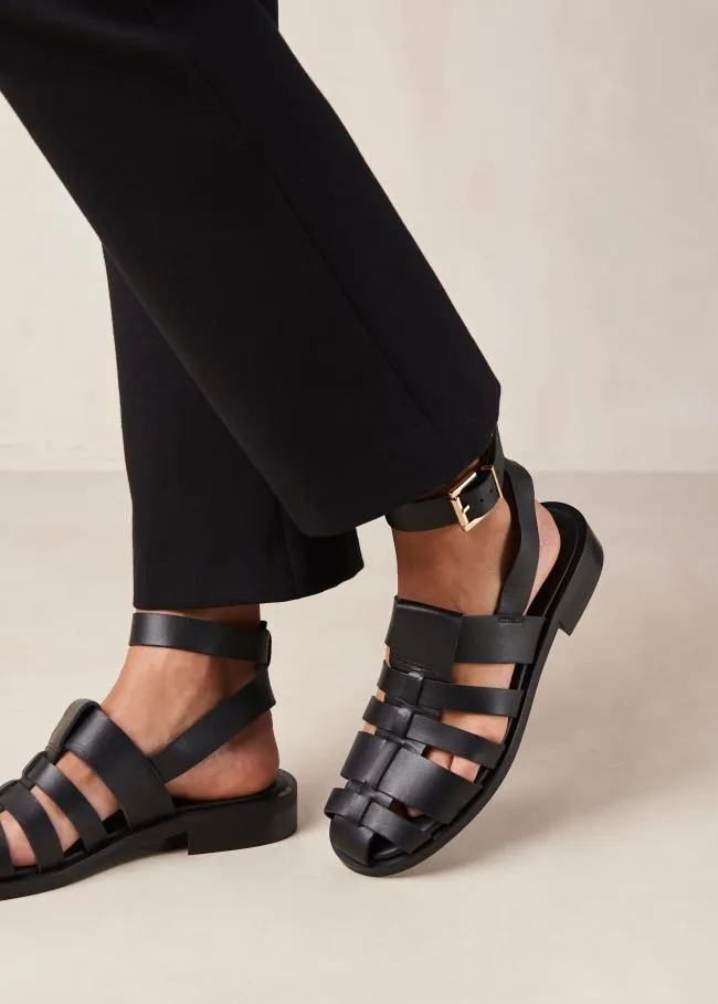 ALOHAS Sandals Perry 8211 Black Leather Sandals 8211 Women