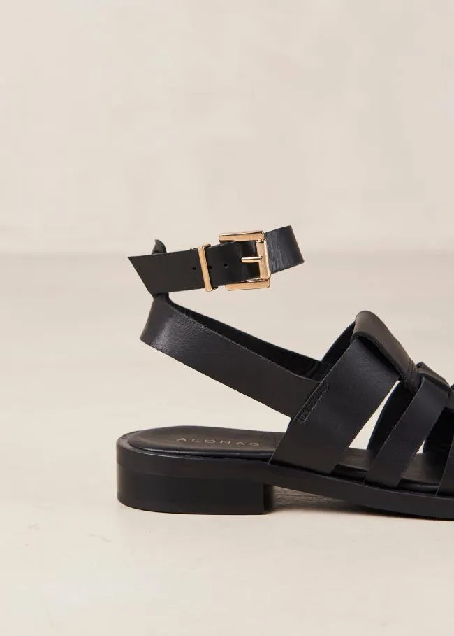 ALOHAS Sandals Perry 8211 Black Leather Sandals 8211 Women