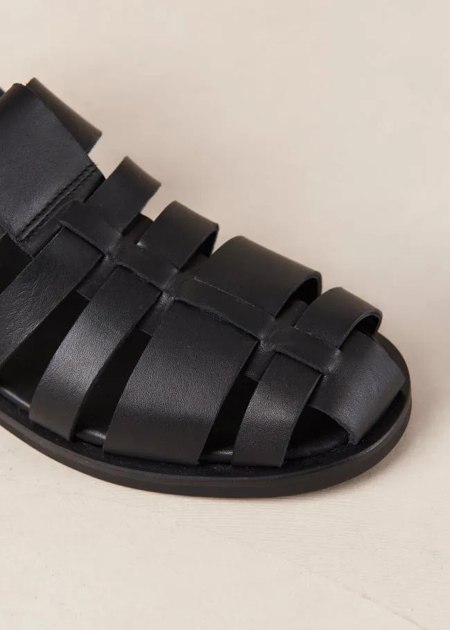 ALOHAS Sandals Perry 8211 Black Leather Sandals 8211 Women