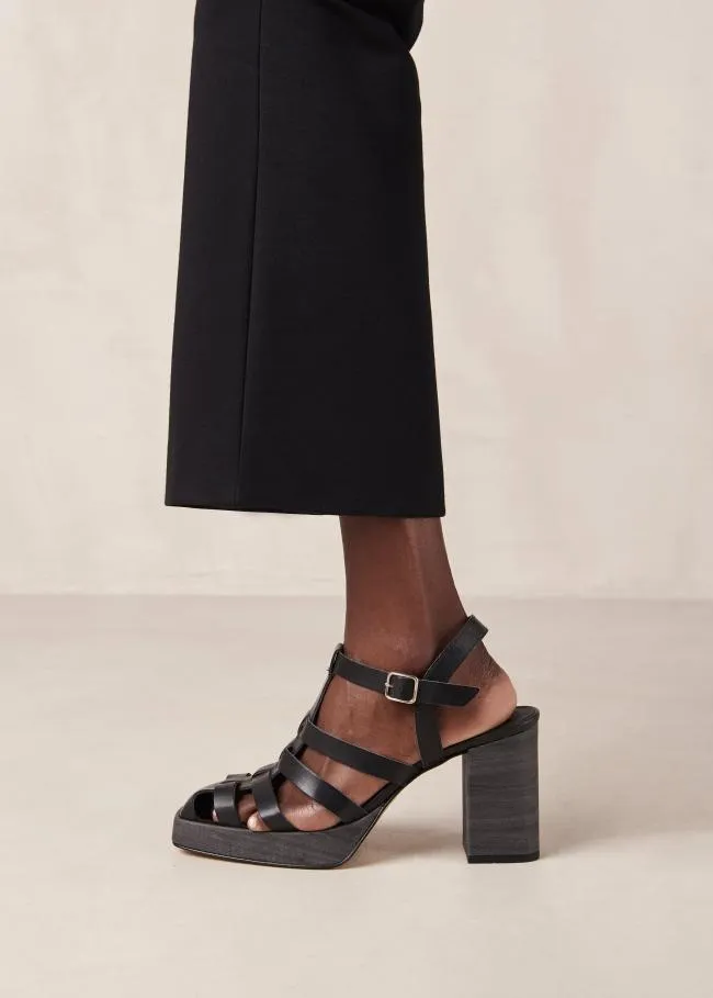 ALOHAS Sandals Rollers 8211 Black Vegan Leather Sandals 8211 Women