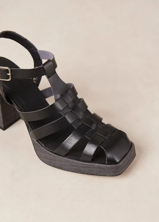ALOHAS Sandals Rollers 8211 Black Vegan Leather Sandals 8211 Women