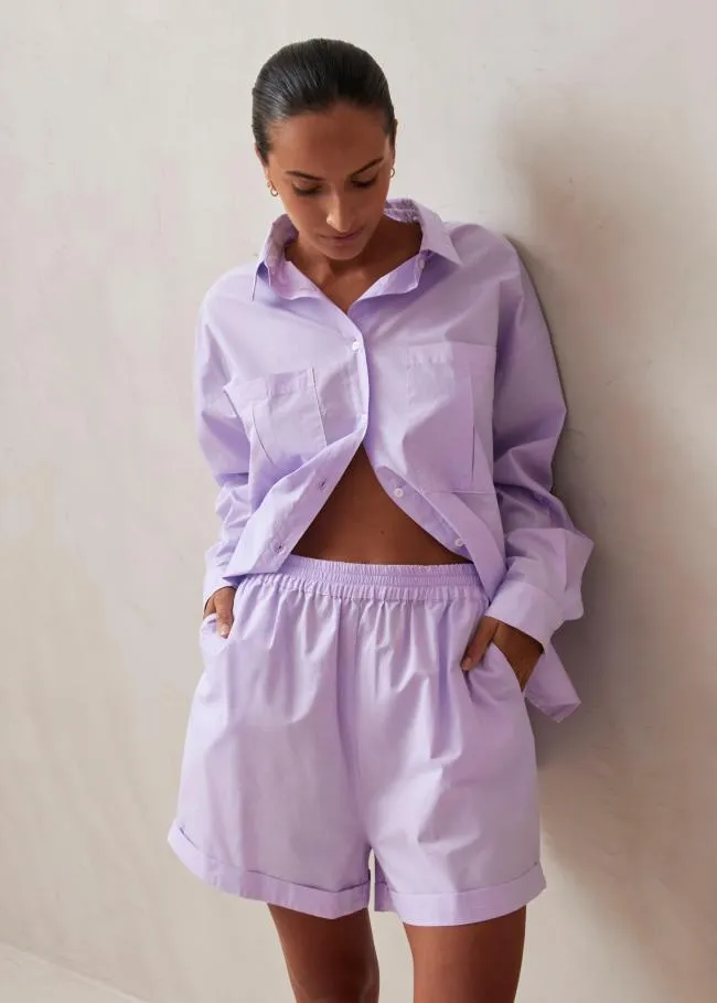 ALOHAS Shorts Mae 8211 Purple Cotton Shorts 8211 Women