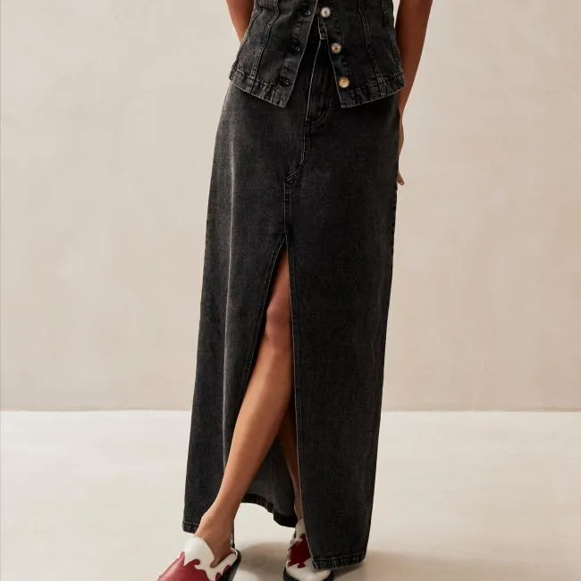 ALOHAS Skirts Mariana 8211 Black Denim Skirt 8211 Women