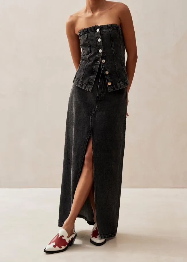 ALOHAS Skirts Mariana 8211 Black Denim Skirt 8211 Women