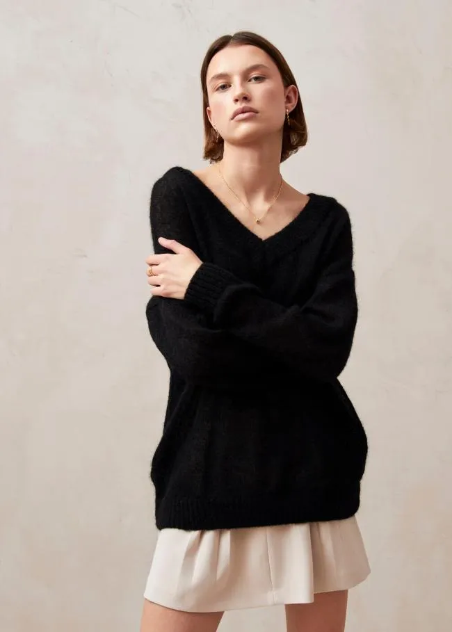 ALOHAS Sweaters and Cardigans Pomeda 8211 Black Mohair Sweater 8211 Women