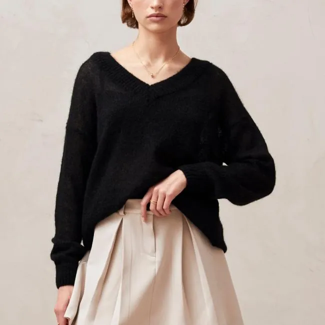 ALOHAS Sweaters and Cardigans Pomeda 8211 Black Mohair Sweater 8211 Women