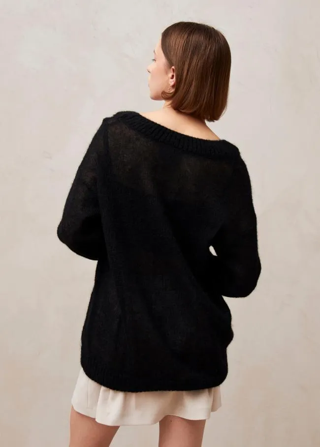 ALOHAS Sweaters and Cardigans Pomeda 8211 Black Mohair Sweater 8211 Women