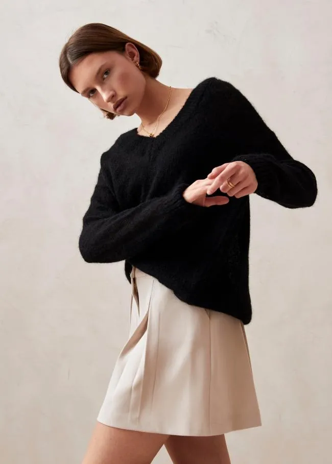 ALOHAS Sweaters and Cardigans Pomeda 8211 Black Mohair Sweater 8211 Women