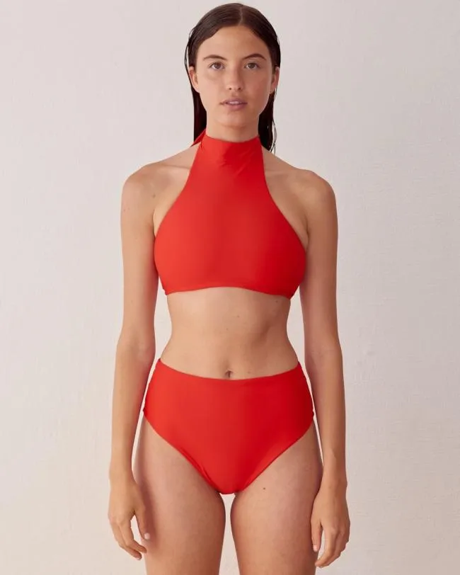 ALOHAS Swimwear The Higher 8211 Red Econyl Bikini Top 8211 Women