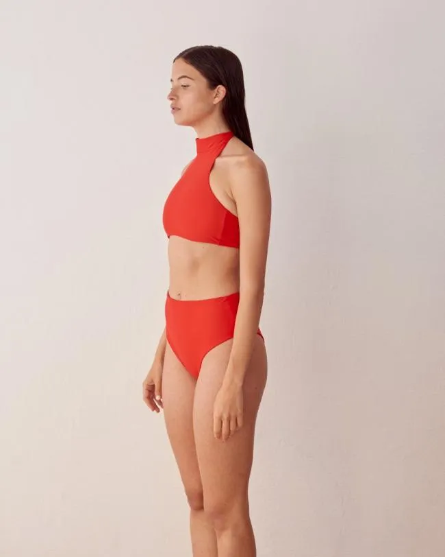ALOHAS Swimwear The Higher 8211 Red Econyl Bikini Top 8211 Women