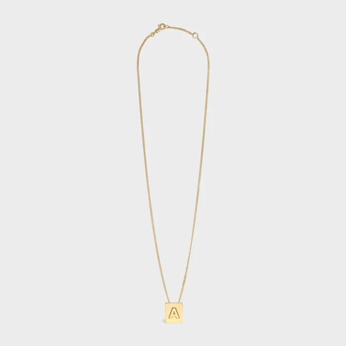 Alphabet A Necklace In Brass With Gold Finish Gold Women CELINE ALPHABET