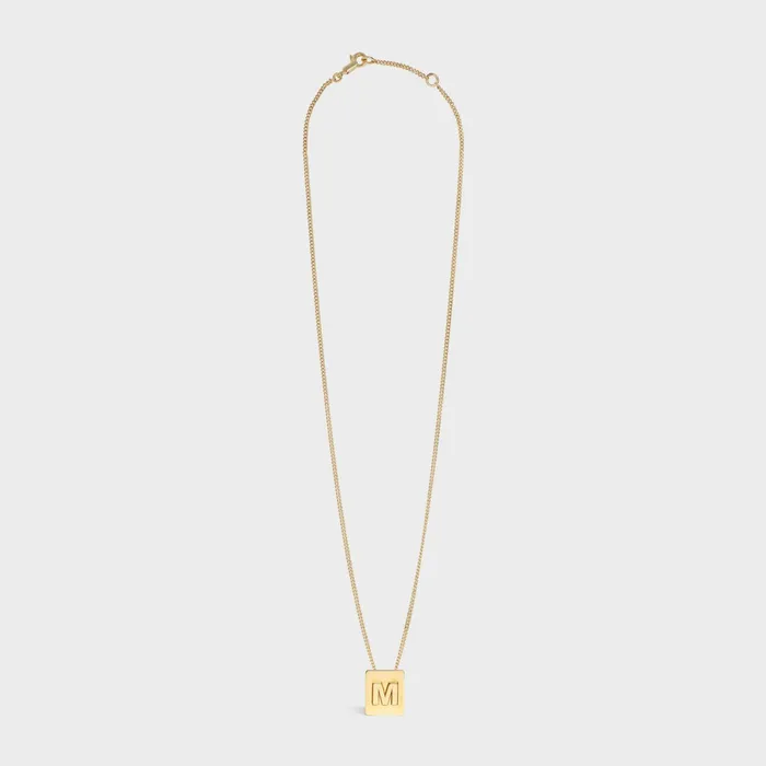 Alphabet M Necklace In Brass With Gold Finish Gold Women CELINE ALPHABET