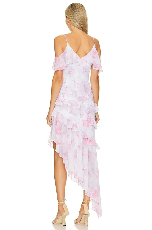Annalise Asymmetric Dress White Floral Multi Women Lovers and Friends Dresses
