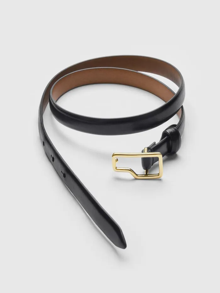 ATP Atelier Belts Ponna Black Leather Belt Black 8211 Women