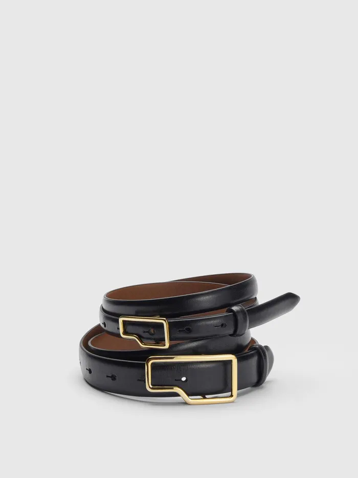 ATP Atelier Belts Ponna Black Leather Belt Black 8211 Women
