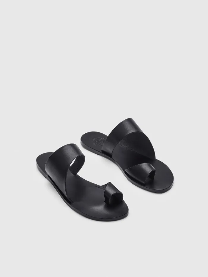ATP Atelier Icon Shoes Centola Black Leather Cutout Sandals Black 8211 Women
