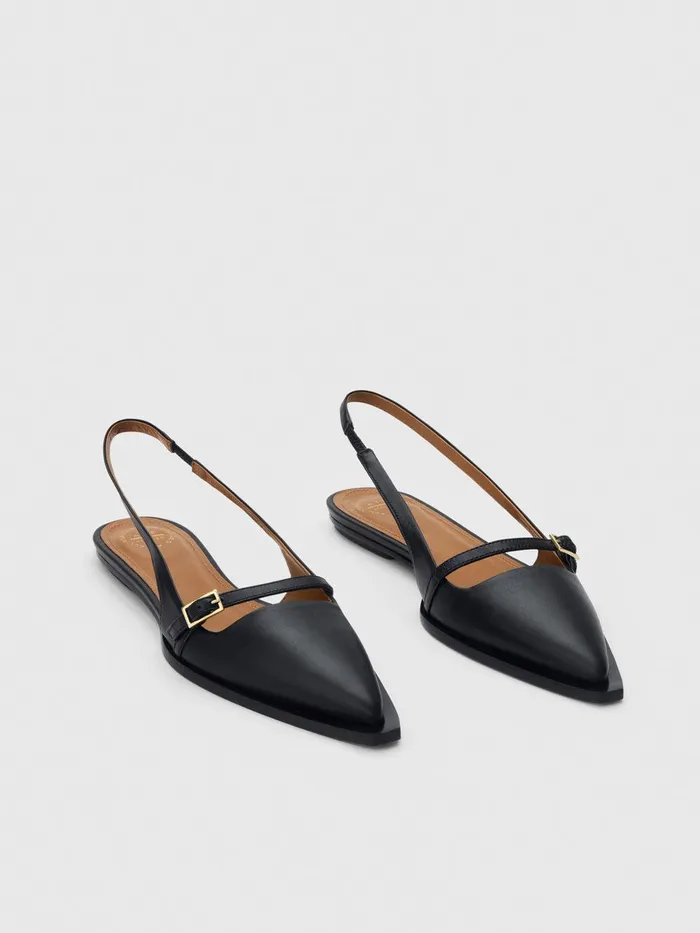 ATP Atelier Icon Shoes Cortina Black Nappa Flat Slingbacks Black 8211 Women