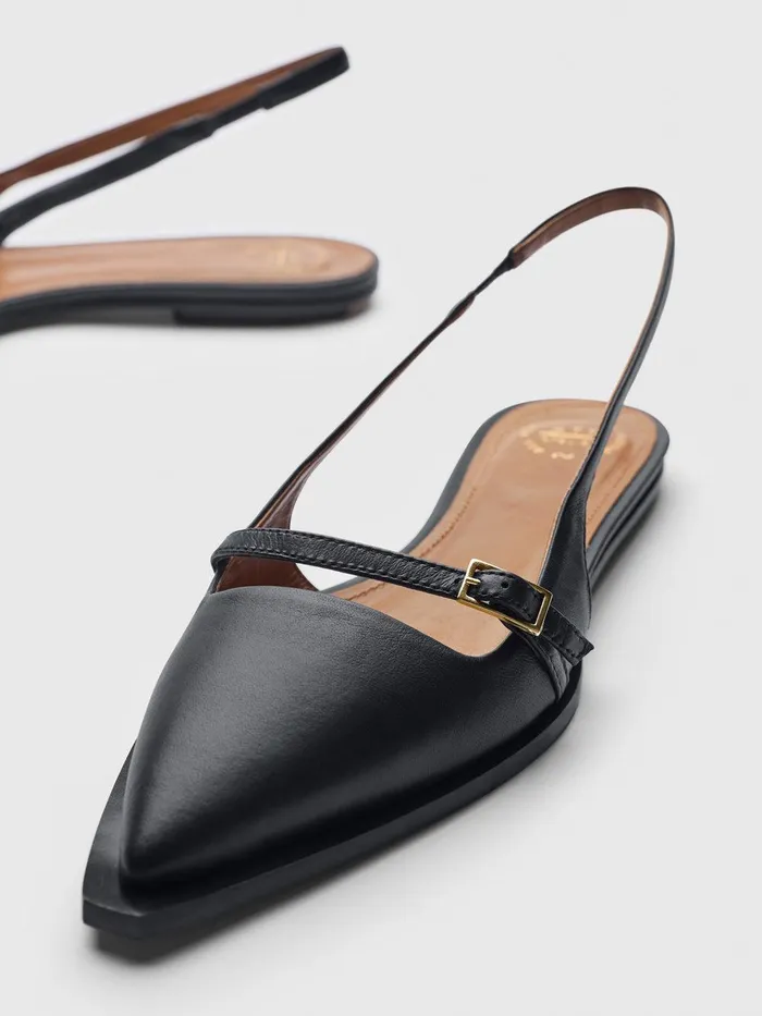 ATP Atelier Icon Shoes Cortina Black Nappa Flat Slingbacks Black 8211 Women