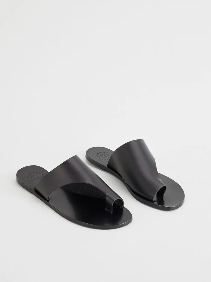 ATP Atelier Icon Shoes Rosa Black Leather Cutout Sandals Black 8211 Women