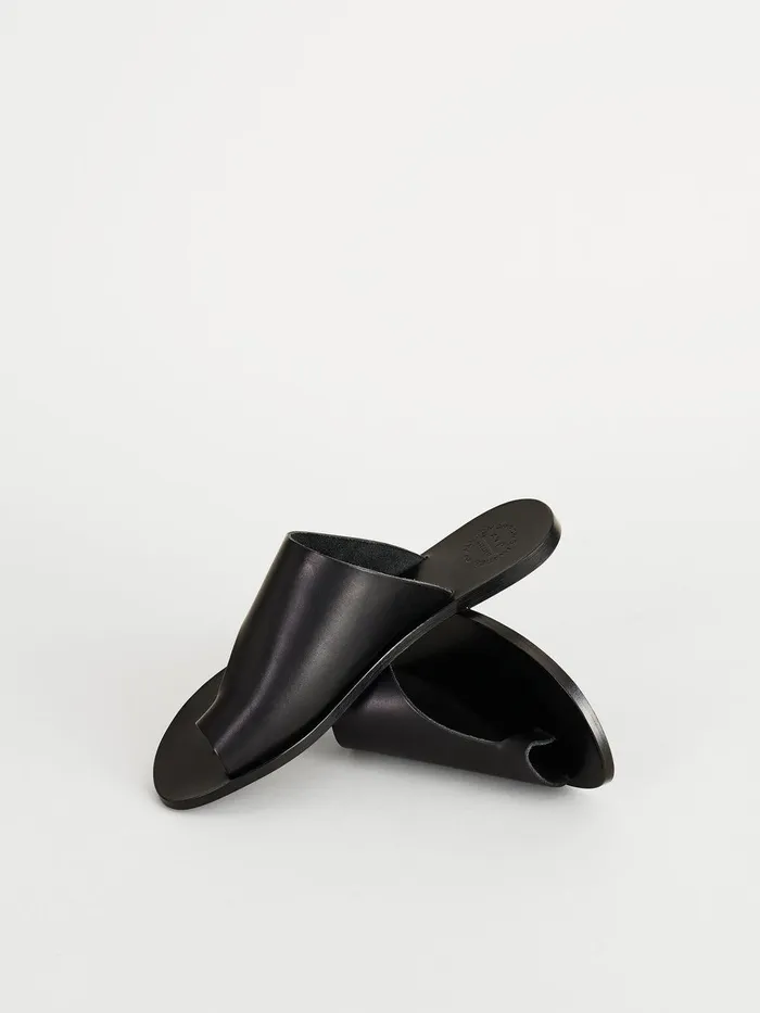 ATP Atelier Icon Shoes Rosa Black Leather Cutout Sandals Black 8211 Women
