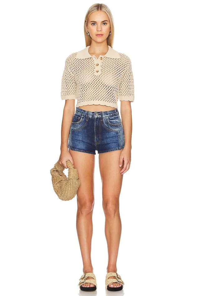 Bahari Polo Beige and Ivory Women Lovers and Friends Tops