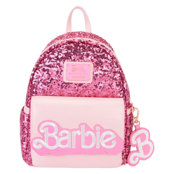Barbie 65th Anniversary Exclusive Sequin Logo Mini Backpack Unisex Loungefly Backpacks Barbie 65th Anniversary Exclusive Sequin Logo Mini Backpack Unisex Loungefly Backpacks
