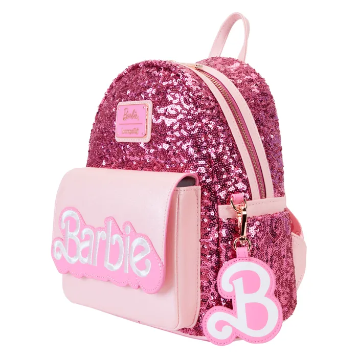 Barbie 65th Anniversary Exclusive Sequin Logo Mini Backpack Unisex Loungefly Backpacks