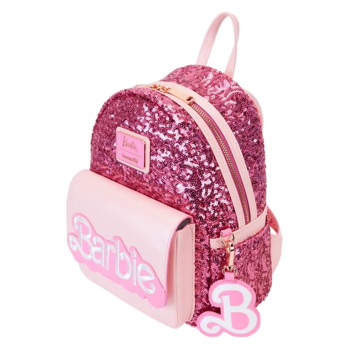 Barbie 65th Anniversary Exclusive Sequin Logo Mini Backpack Unisex Loungefly Backpacks