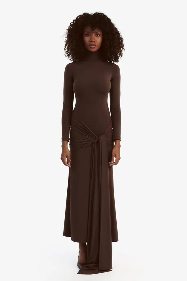 Bardot Day To Night Dresses Alix Maxi Tie Front Dress In Chocolate 8211 Women Bardot Day To Night Dresses Alix Maxi Tie Front Dress In Chocolate 8211 Women