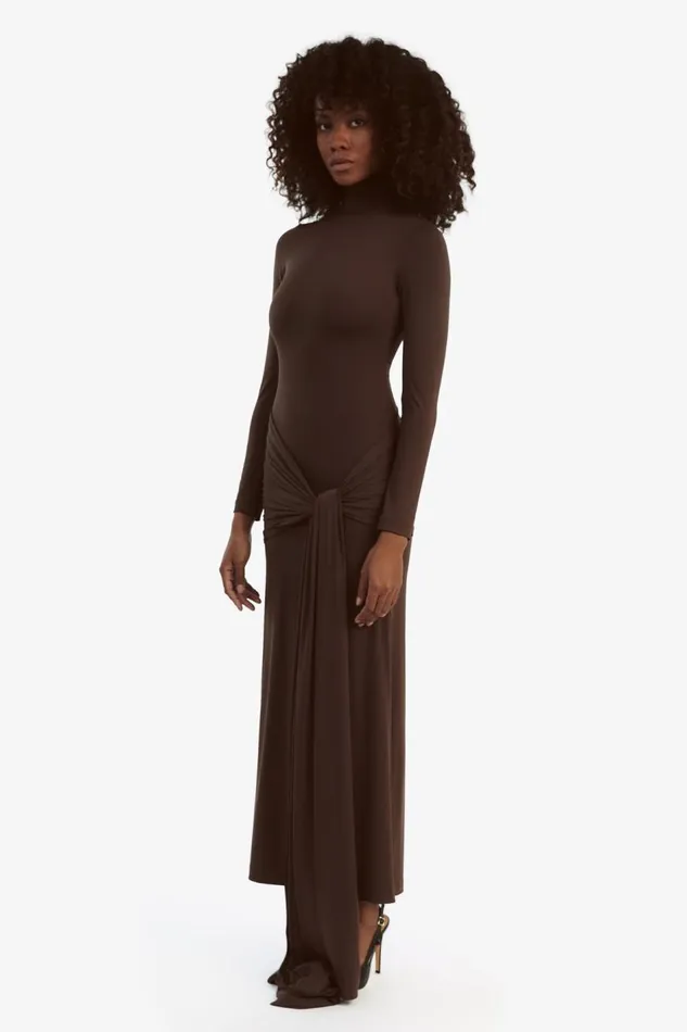 Bardot Day To Night Dresses Alix Maxi Tie Front Dress In Chocolate 8211 Women Bardot Day To Night Dresses Alix Maxi Tie Front Dress In Chocolate 8211 Women
