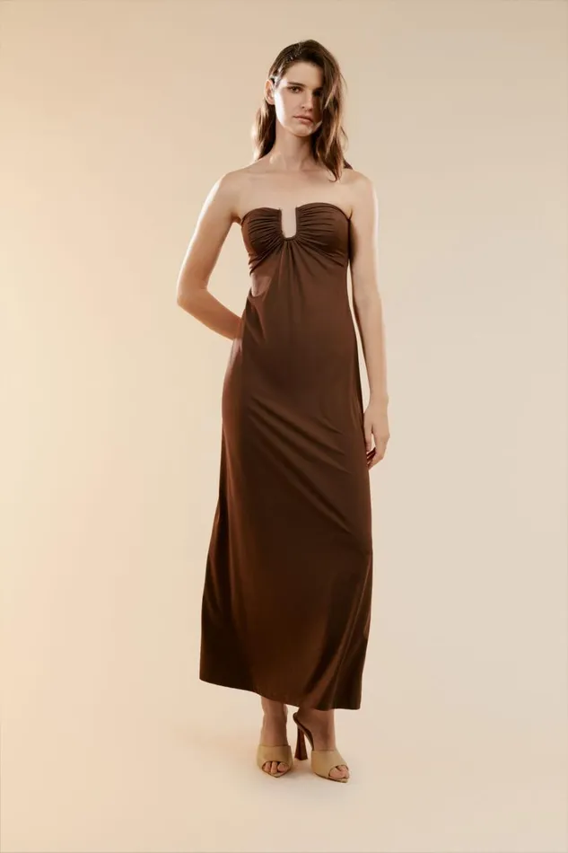Bardot Day To Night Dresses Carolena Maxi Knit Dress In Chocolate 8211 Women