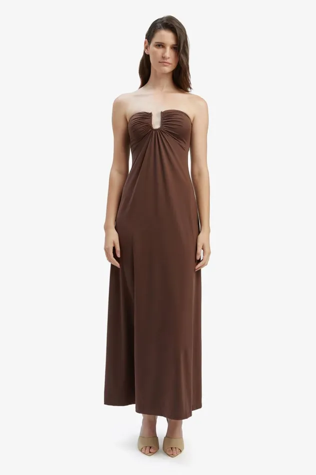 Bardot Day To Night Dresses Carolena Maxi Knit Dress In Chocolate 8211 Women