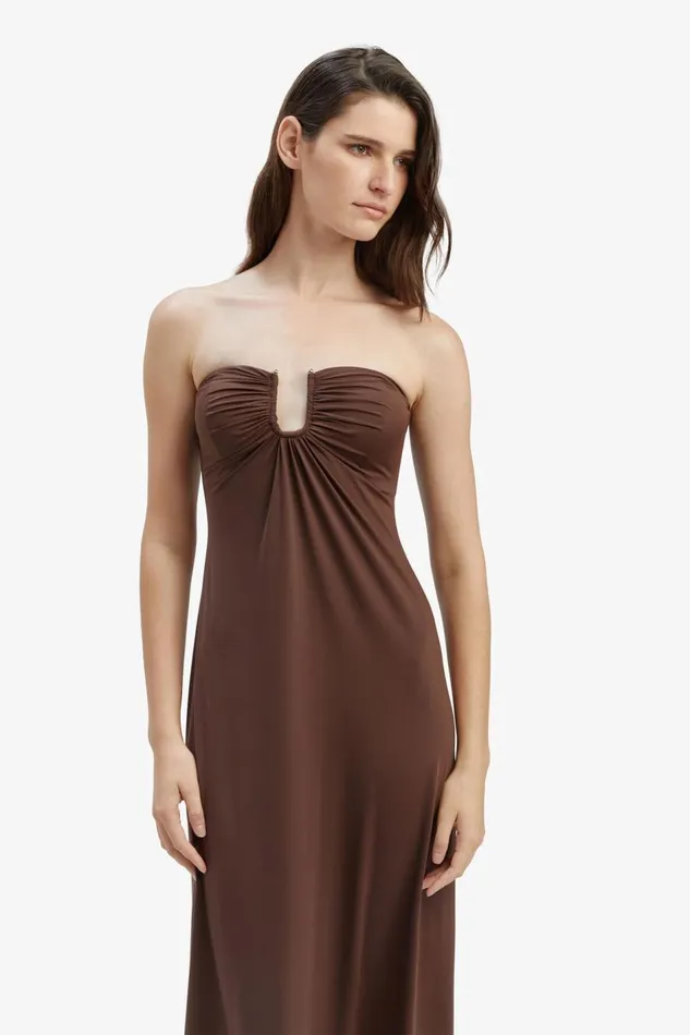 Bardot Day To Night Dresses Carolena Maxi Knit Dress In Chocolate 8211 Women