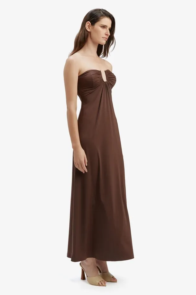 Bardot Day To Night Dresses Carolena Maxi Knit Dress In Chocolate 8211 Women