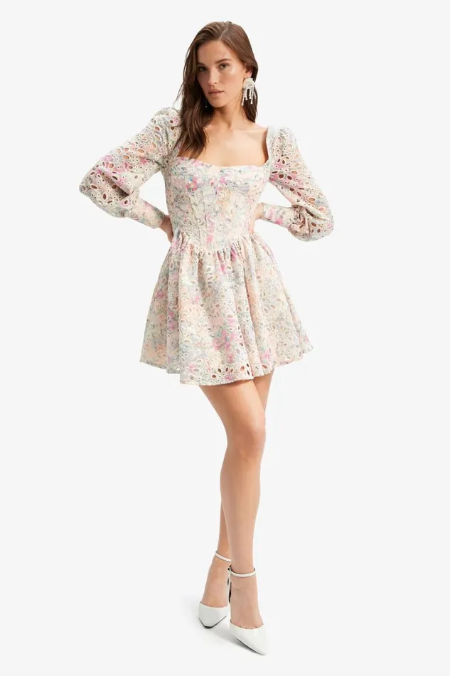 Bardot Day To Night Dresses Lila Flounce Broderie Dress In Pastel Floral 8211 Women Bardot Day To Night Dresses Lila Flounce Broderie Dress In Pastel Floral 8211 Women