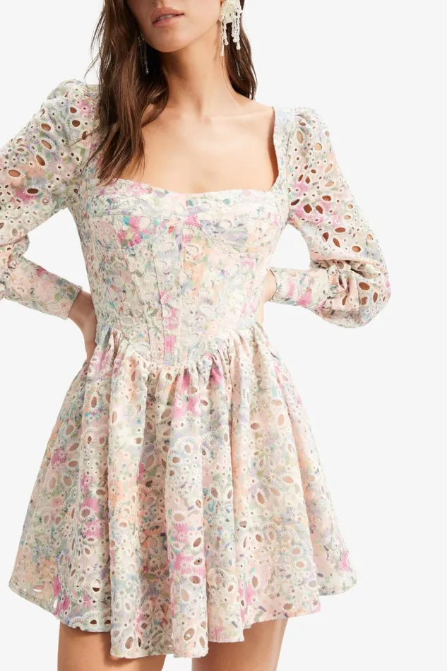 Bardot Day To Night Dresses Lila Flounce Broderie Dress In Pastel Floral 8211 Women Bardot Day To Night Dresses Lila Flounce Broderie Dress In Pastel Floral 8211 Women