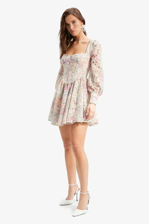 Bardot Day To Night Dresses Lila Flounce Broderie Dress In Pastel Floral 8211 Women Bardot Day To Night Dresses Lila Flounce Broderie Dress In Pastel Floral 8211 Women