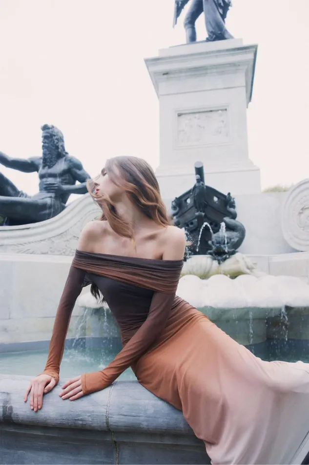 Bardot Day To Night Dresses Saphia Mesh Maxi Dress In Brown Ombre 8211 Women Bardot Day To Night Dresses Saphia Mesh Maxi Dress In Brown Ombre 8211 Women