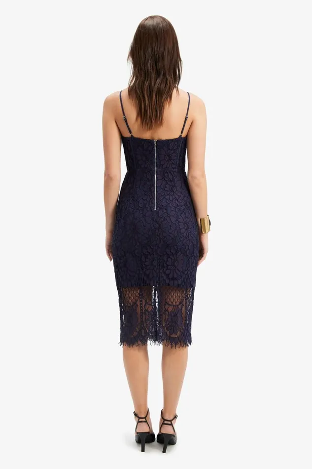 Bardot Occasion Dresses Florence Midi Lace Dress In Navy 8211 Women