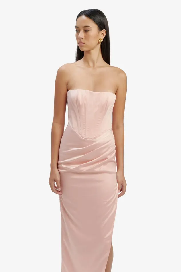 Bardot Party Dresses Everlasting Satin Midi Dress In Soft Pink 8211 Women Bardot Party Dresses Everlasting Satin Midi Dress In Soft Pink 8211 Women