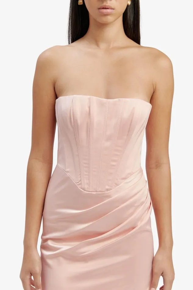 Bardot Party Dresses Everlasting Satin Midi Dress In Soft Pink 8211 Women Bardot Party Dresses Everlasting Satin Midi Dress In Soft Pink 8211 Women