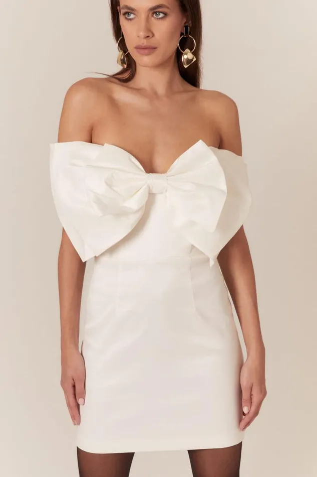 Bardot Party Dresses Mini Bow Dress In White 8211 Women