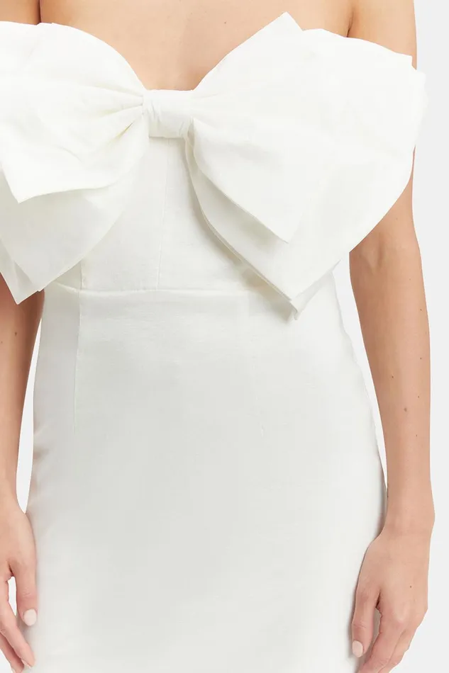 Bardot Party Dresses Mini Bow Dress In White 8211 Women Bardot Party Dresses Mini Bow Dress In White 8211 Women