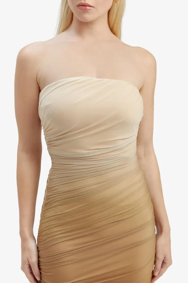 Bardot Party Dresses Rumi Mesh Dress In Brown Ombre 8211 Women Bardot Party Dresses Rumi Mesh Dress In Brown Ombre 8211 Women