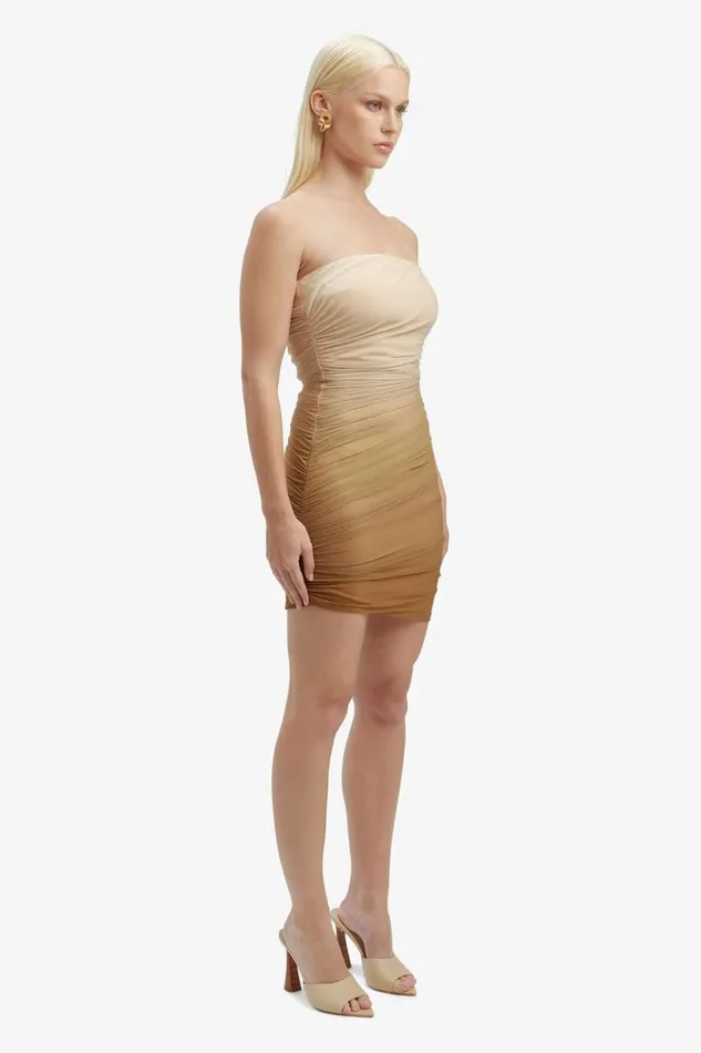 Bardot Party Dresses Rumi Mesh Dress In Brown Ombre 8211 Women Bardot Party Dresses Rumi Mesh Dress In Brown Ombre 8211 Women