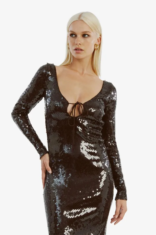 Bardot Party Dresses Verona Sequin Maxi Dress In Dark Chocolate 8211 Women Bardot Party Dresses Verona Sequin Maxi Dress In Dark Chocolate 8211 Women