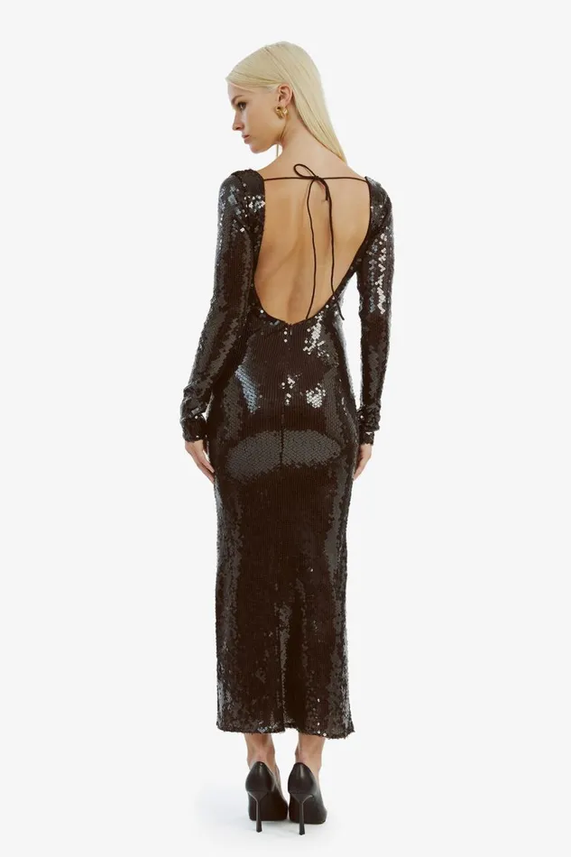 Bardot Party Dresses Verona Sequin Maxi Dress In Dark Chocolate 8211 Women Bardot Party Dresses Verona Sequin Maxi Dress In Dark Chocolate 8211 Women
