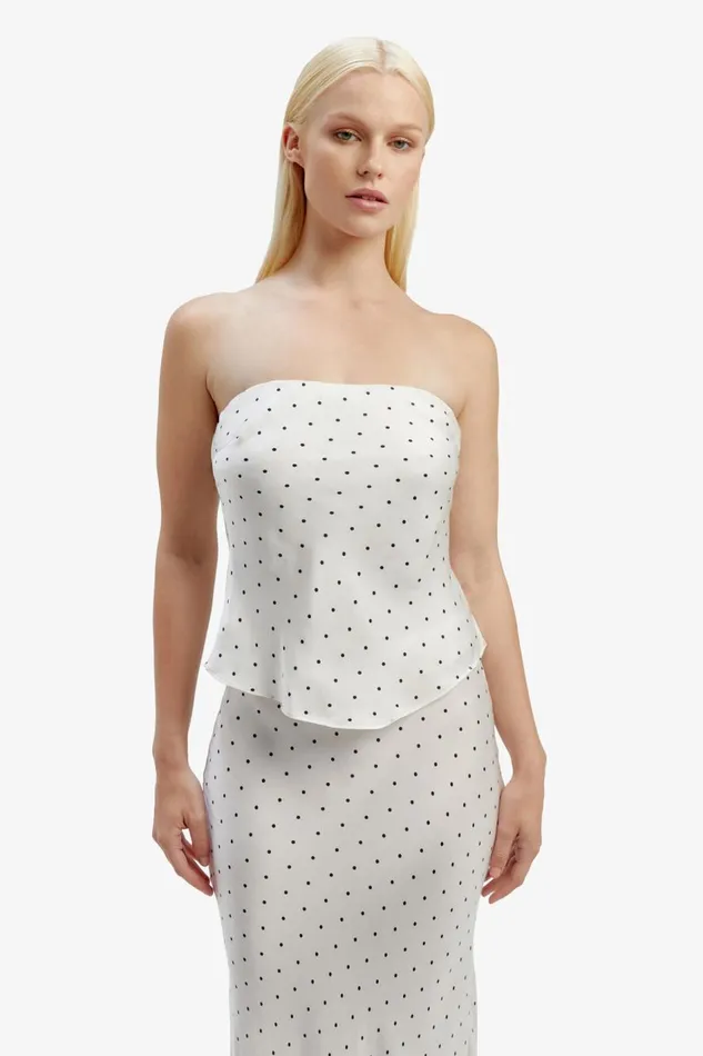 Bardot Party Tops Jaida Strapless Top In BW Spot 8211 Women Bardot Party Tops Jaida Strapless Top In BW Spot 8211 Women