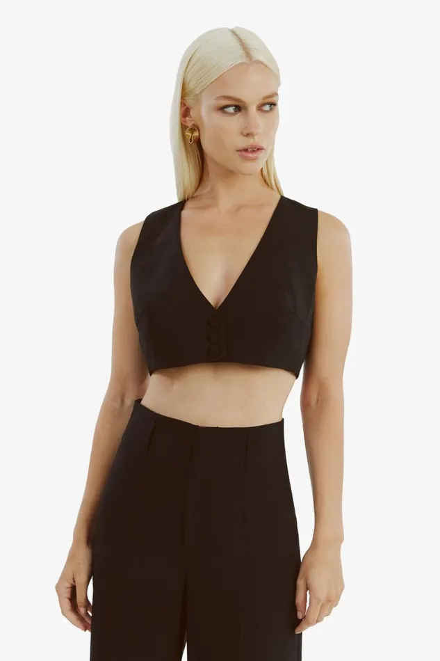 Bardot Party Tops Marla Cropped Vest In Black 8211 Women